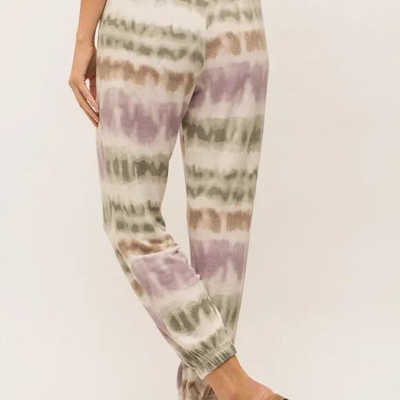 MYSTREE Women’s Tie Dye Joggers – Pastel Sage Lavender Neutral, Size [Insert Siz - Picture 5 of 7